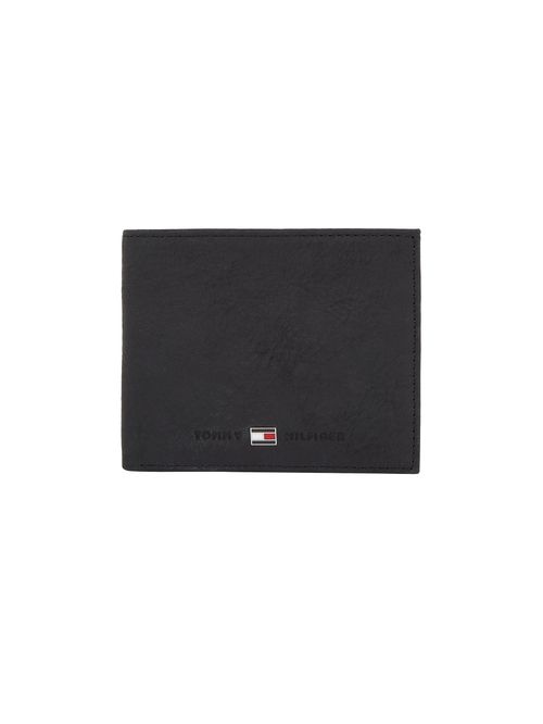 Billetera de cuero con logo metalizado