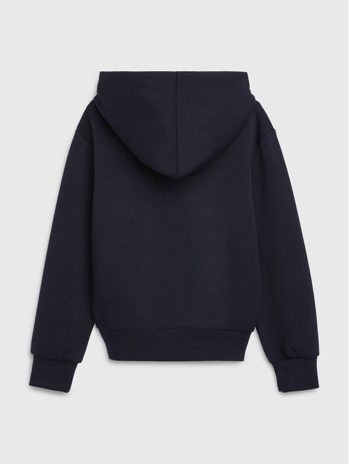 Buzo para niña con capucha y logo metalizado