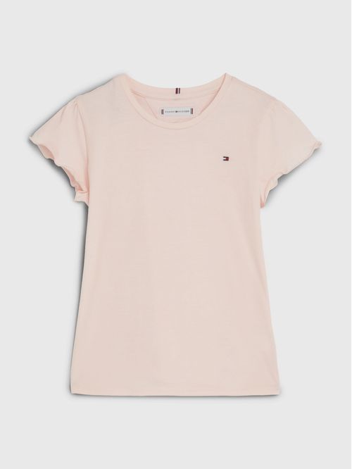 Remera essential de corte slim con volantes