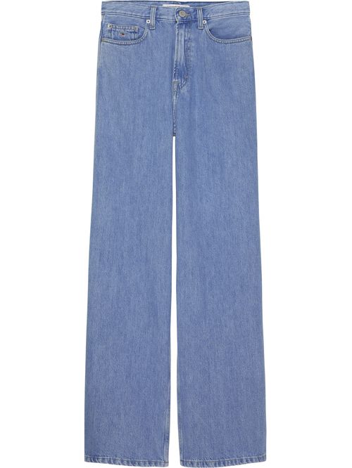 Jeans claire con pierna ancha