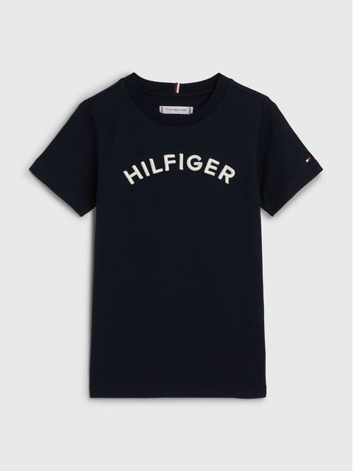 Remera de punto con logo arqueado