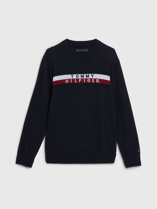 Sweater con cinta distintiva y logo