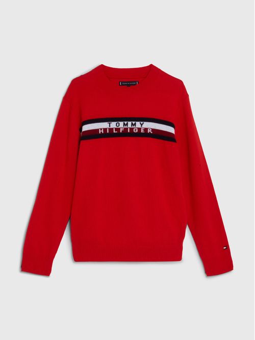 Sweater con cinta distintiva y logo