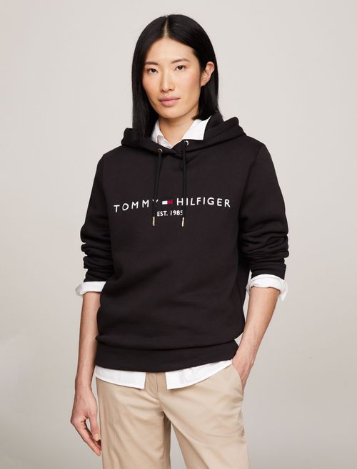 BUZO CON CAPUCHA Y LOGO BORDADO REGULAR FIT