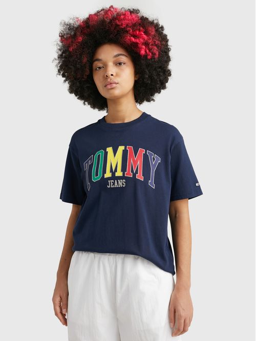 Remera oversize con logo multicolor estampado