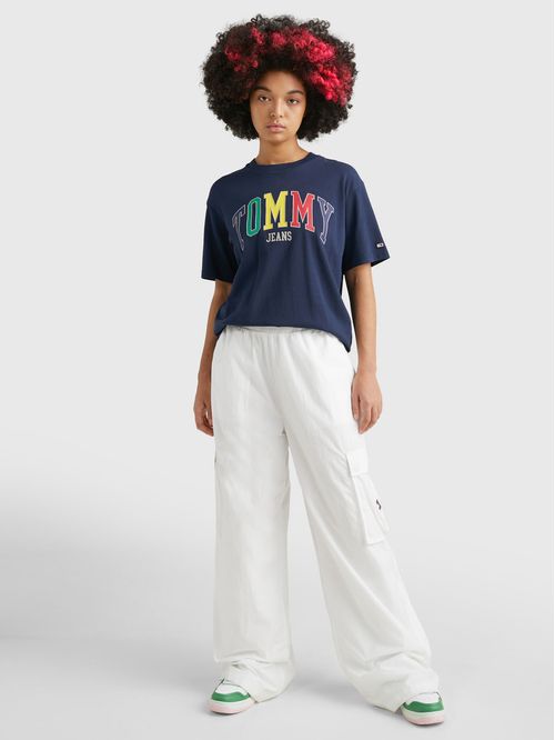 Remera oversize con logo multicolor estampado