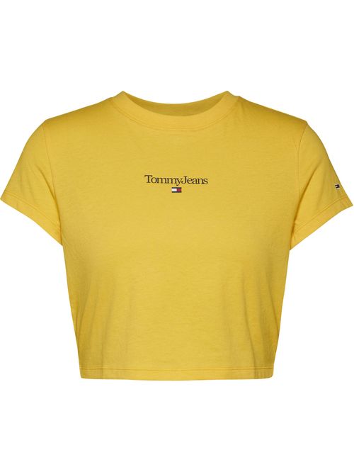Remera Essential cropped con logo