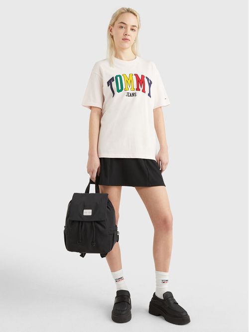 Remera oversize con logo multicolor estampado