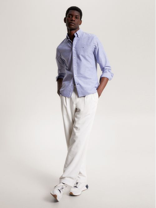 Camisa con estampado integral de puntos regular fit
