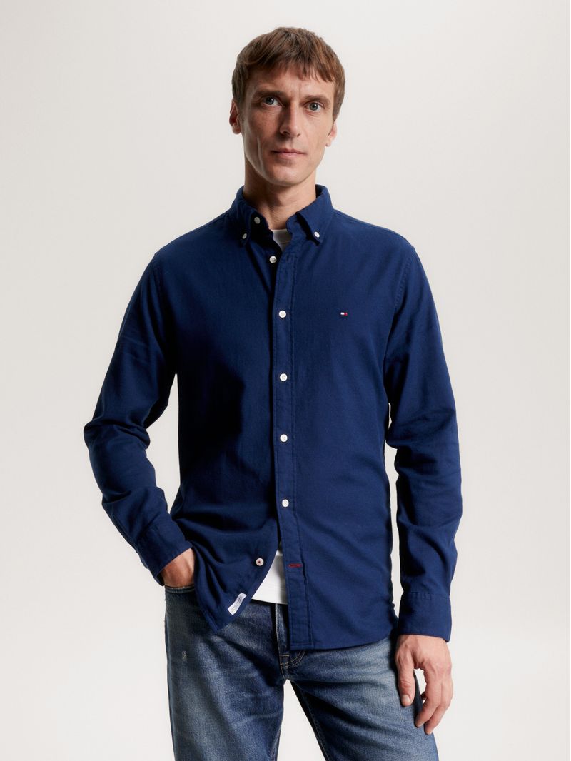 Camisa-de-corte-regular-en-algodon-elastico