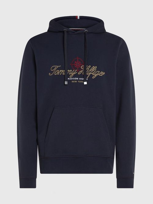 Buzo con capucha con vistoso logo bordado