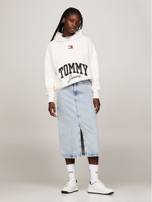 Buzo oversize universitaria con capucha