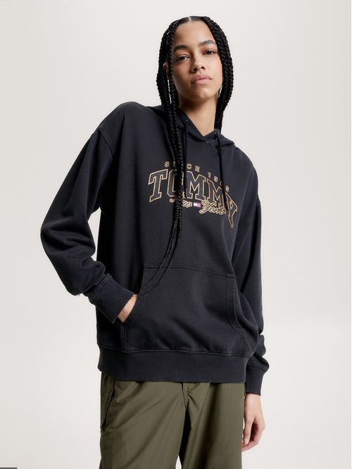 Buzo Varsity amplia con capucha y logo