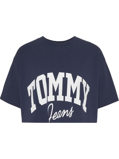Remera universitaria de corte cropped