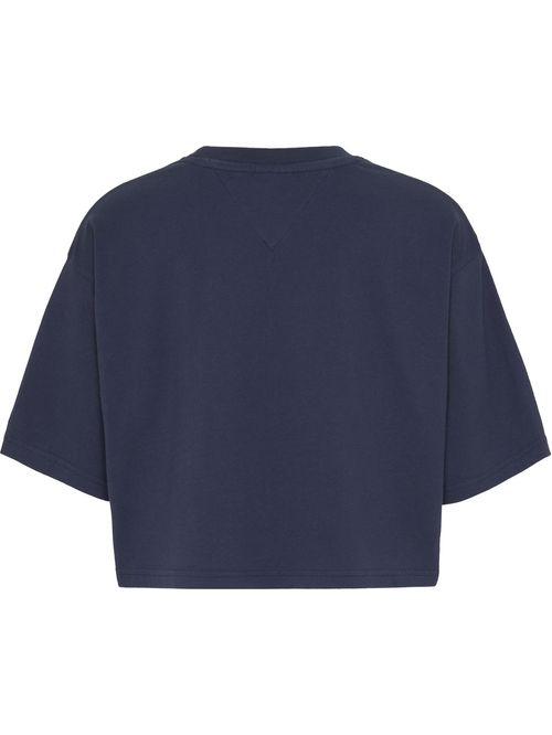 Remera universitaria de corte cropped