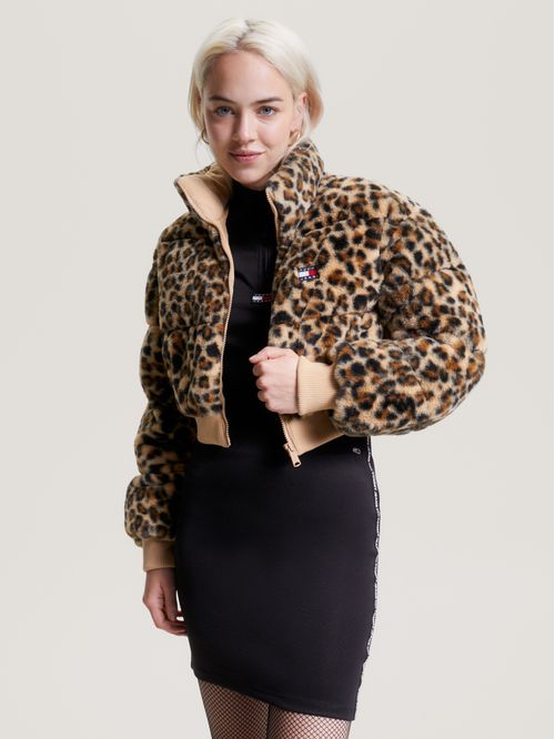 Campera cropped con logo