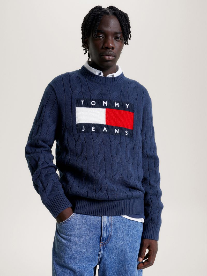 Sweater-essential-de-punto-trenzado-con-parche