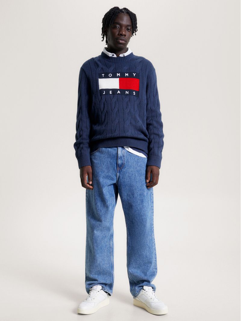 Sweater-essential-de-punto-trenzado-con-parche