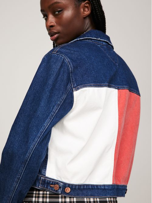Campera denim Izzie color block