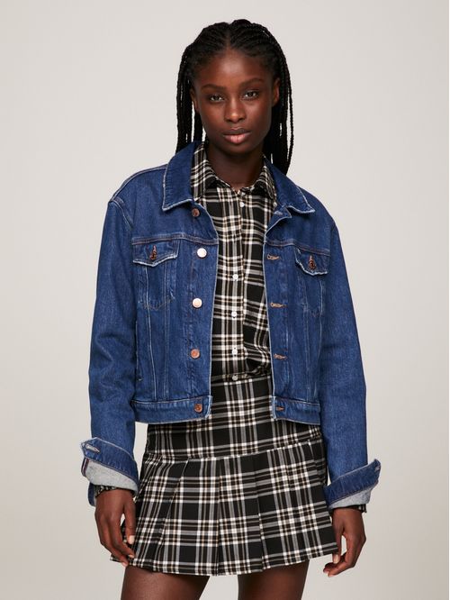 Campera denim Izzie color block