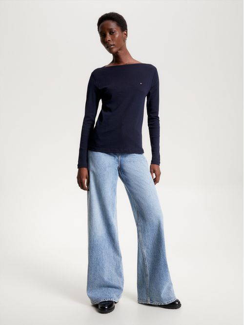 Sweater de corte slim con cuello barco