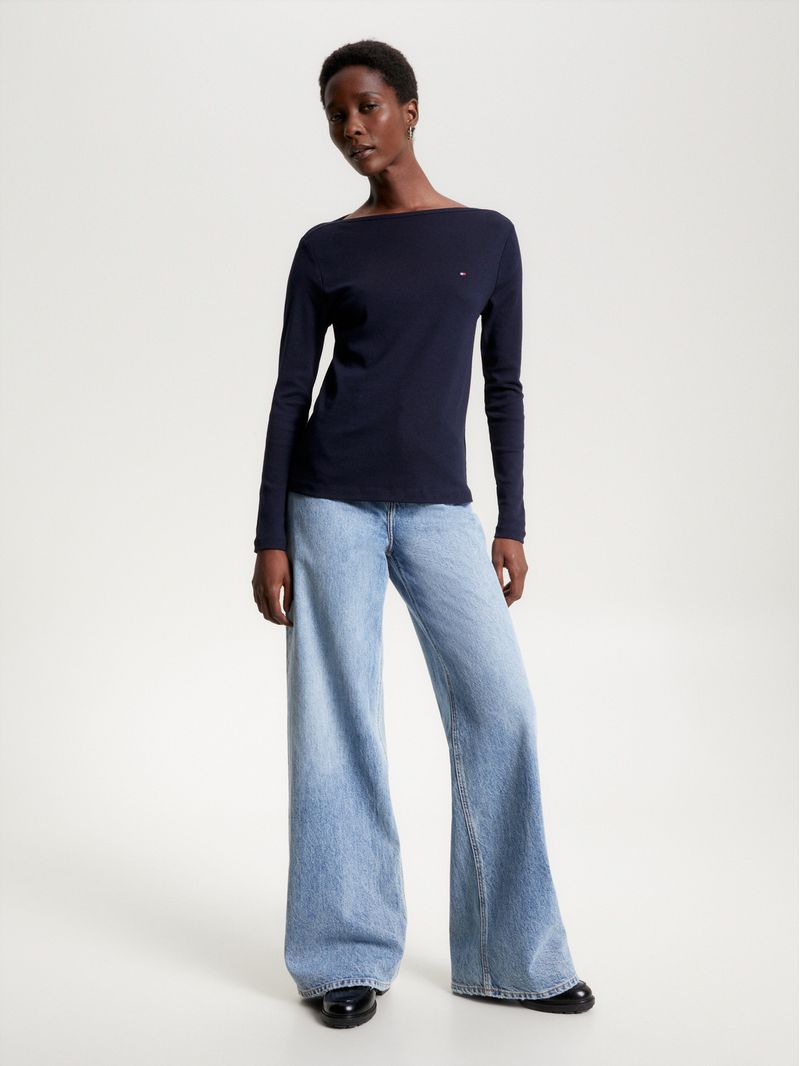 Sweater-de-corte-slim-con-cuello-barco