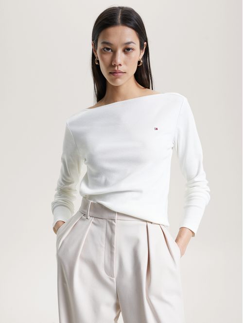 Sweater de corte slim con cuello barco