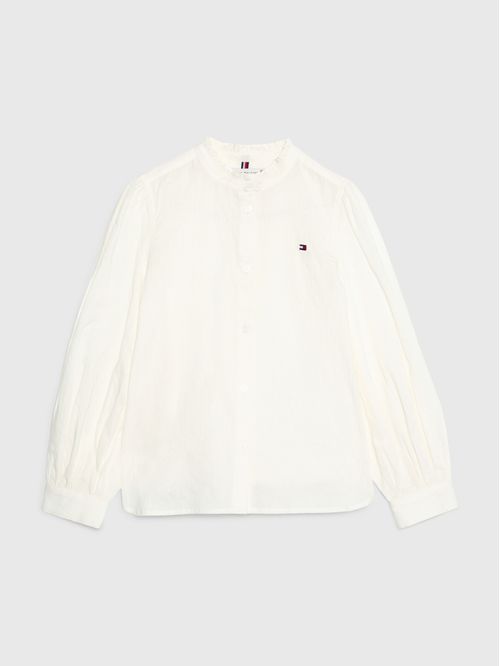 Camisa regular de encaje con vainica