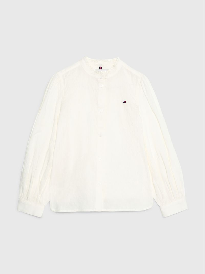 Camisa-regular-de-encaje-con-vainica