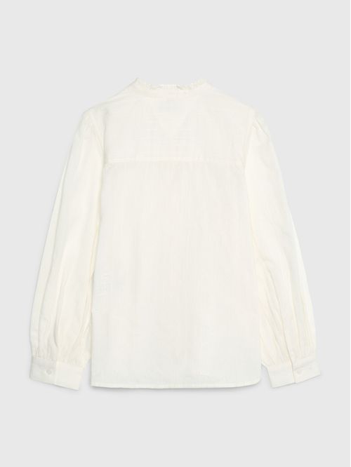 Camisa regular de encaje con vainica