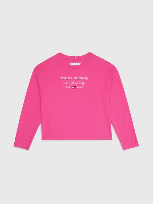 Remera de manga larga en punto con logo