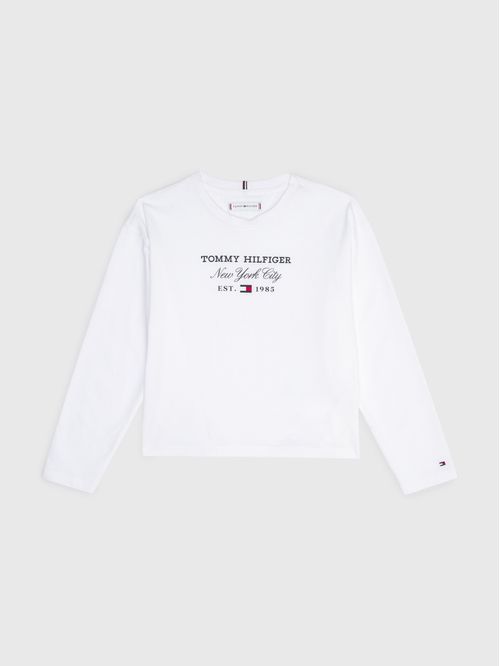 Remera de manga larga en punto con logo
