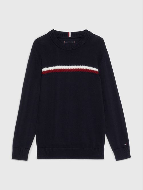 Sweater con diseño Global Stripe en intarsia