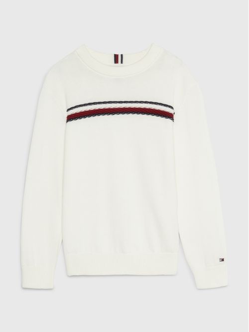 Sweater con diseño Global Stripe en intarsia
