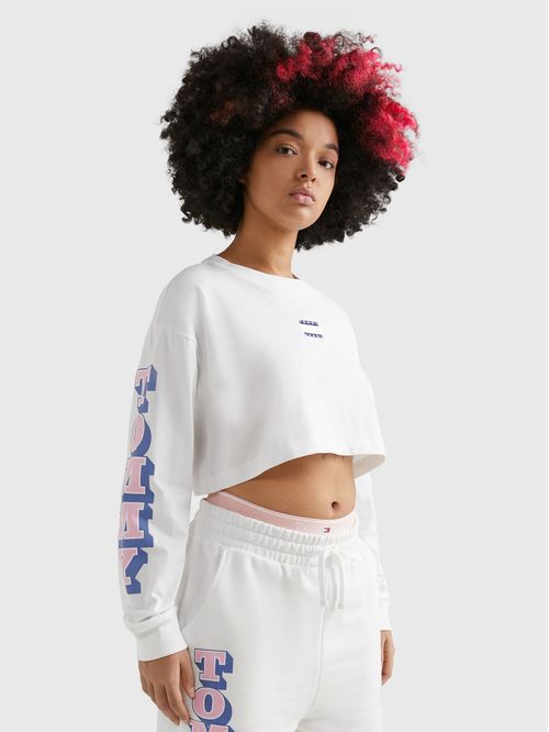 Remera cropped de manga larga