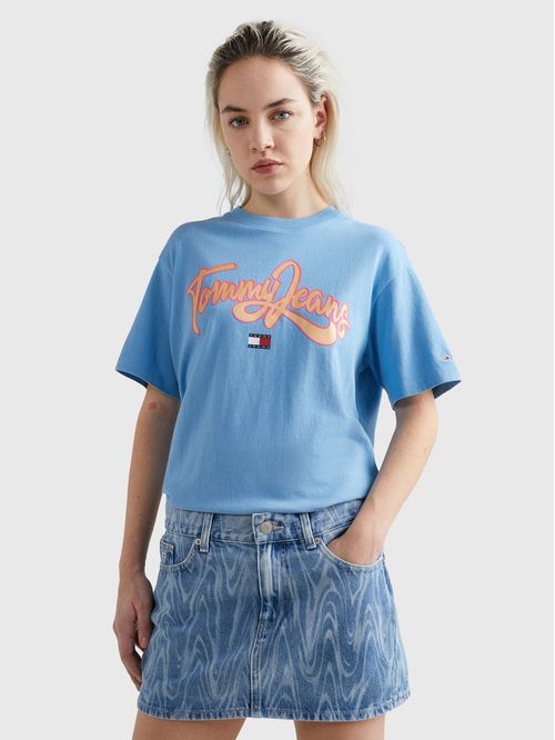Remera de corte amplio con logo metalizado