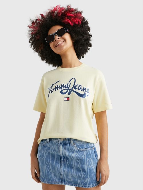 Remera de corte amplio con logo metalizado