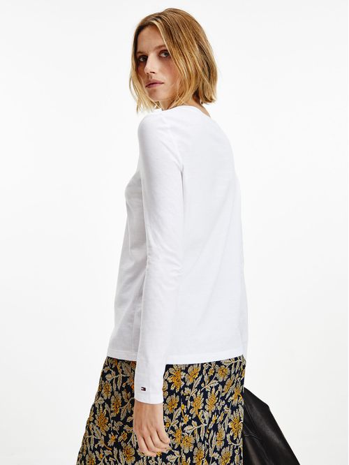 Remera manga larga con logo bordado regular fit