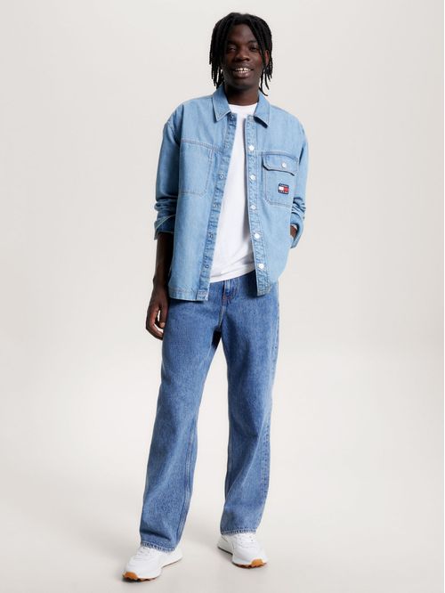 Sobrecamisa denim desteñida Essential