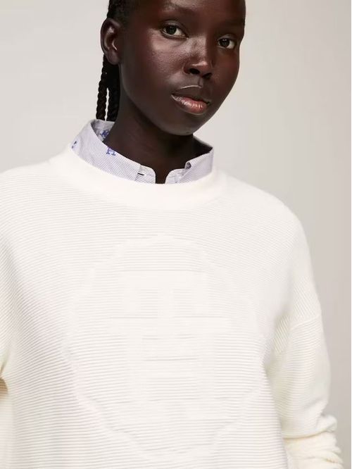 Sweater de corte amplio con logo tonal