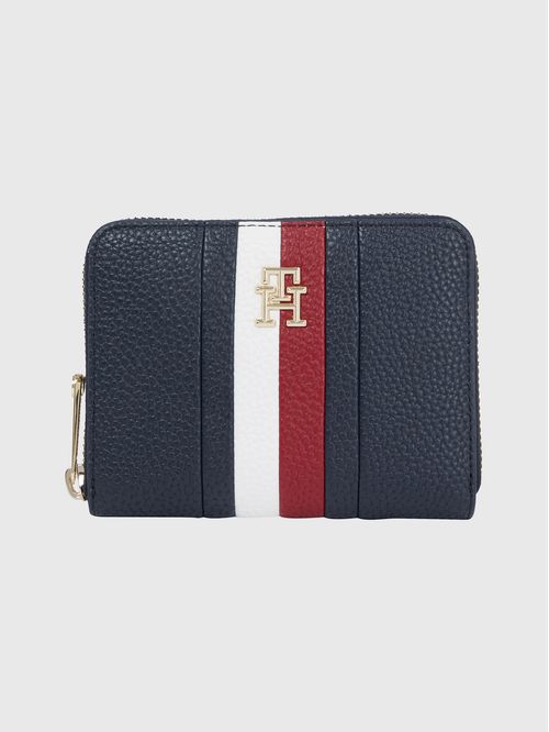 Billetera TH Emblem mediana con cierre