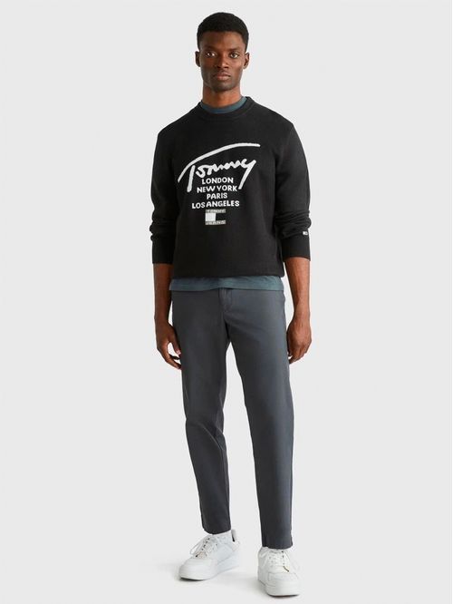 Sweater TJ con logo tejido en contraste
