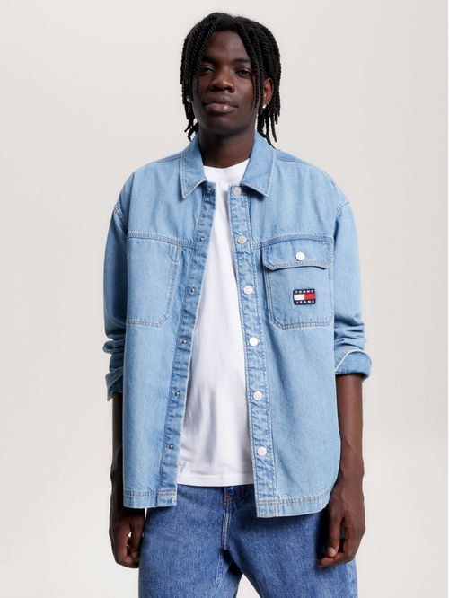 Sobrecamisa denim desteñida Essential