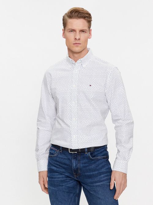 Camisa con estampado integral de puntos regular fit