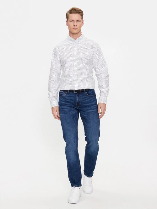 Camisa con estampado integral de puntos regular fit