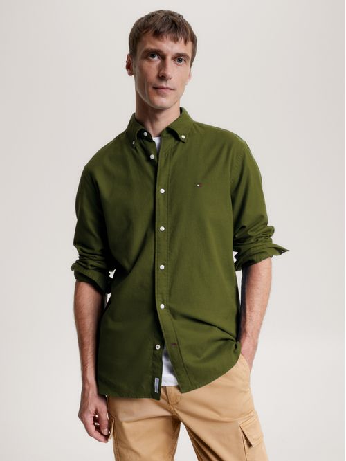 Camisa algodón elástico regular fit