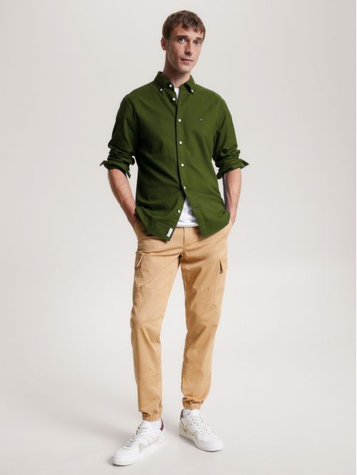 Camisa algodón elástico regular fit