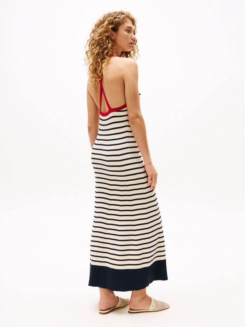 Vestido-largo-The-Sofia-Capsule-con-rayas