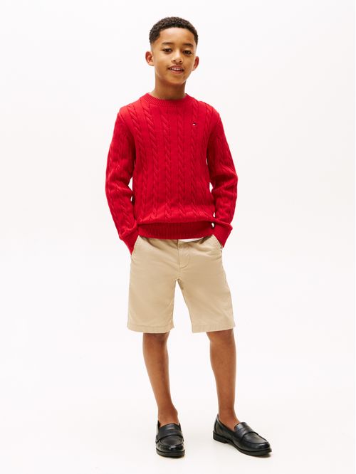 Sweater para niño básico con punto trenzado