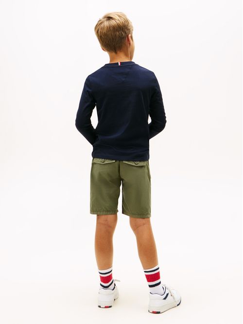 Remera para niño manga larga con logo bordado